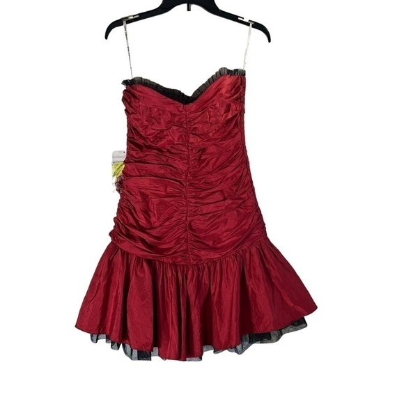 BETSEY JOHNSON Y2K Deadstock Silk Taffeta Party Dress - Picture 2 of 12